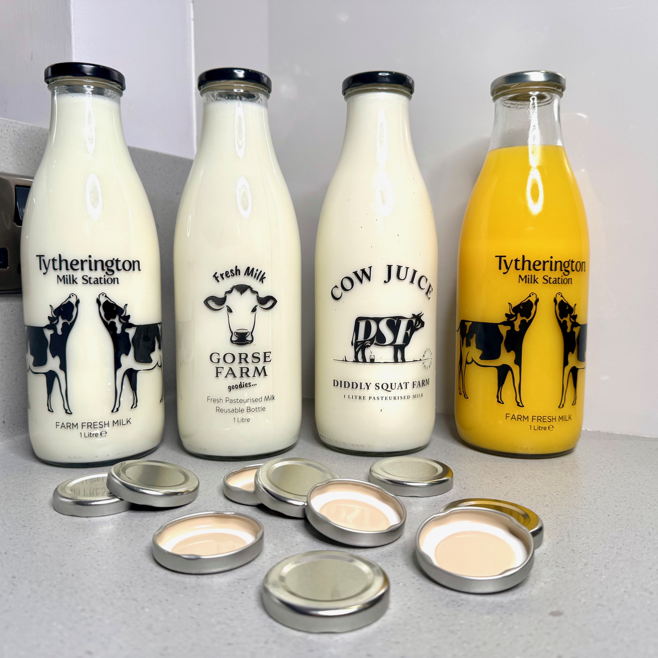 Replacement Screw Tops for 1L Farm Milk Bottles – Pack of 10