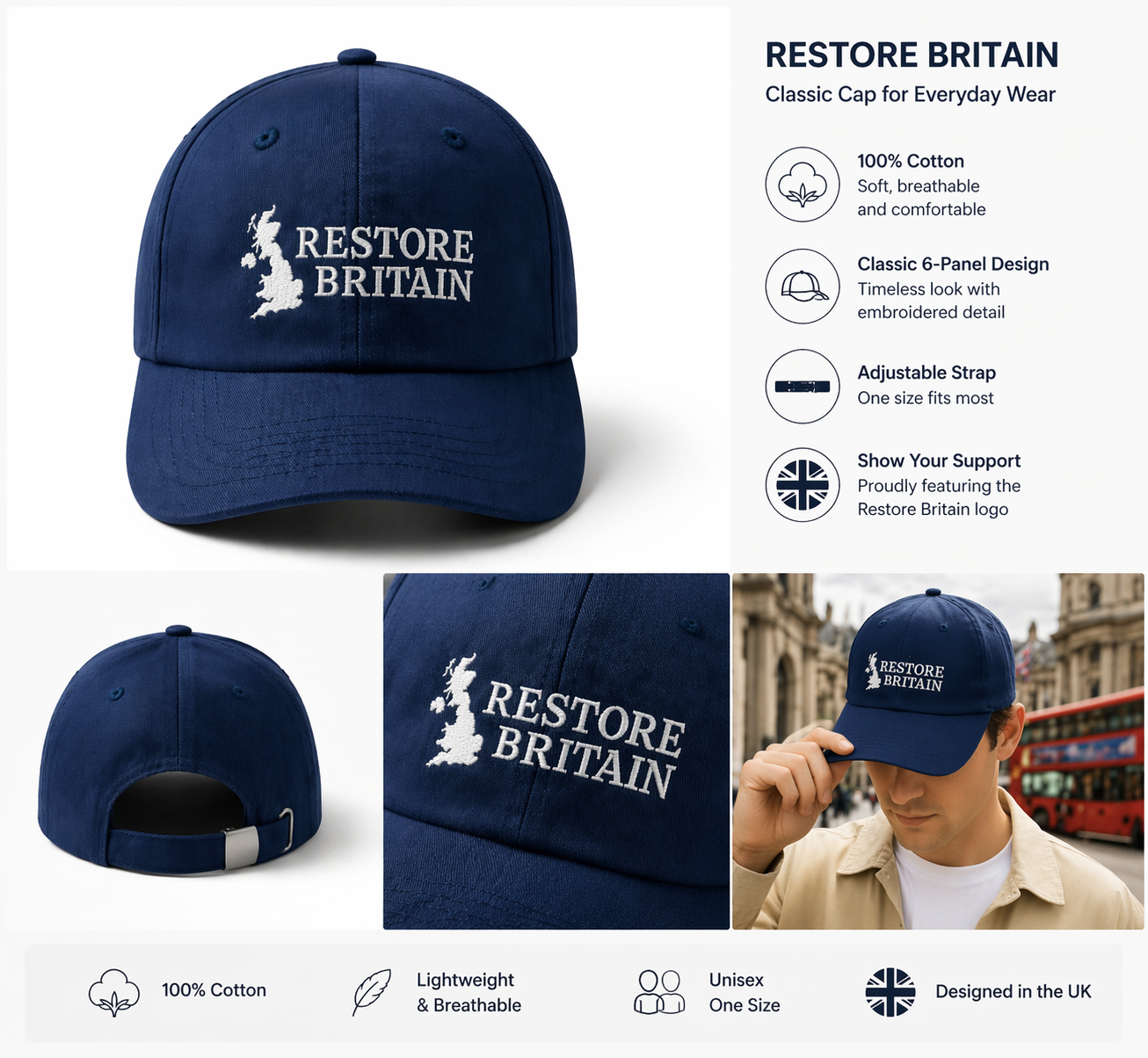 Best Quality Restore Britain Baseball Cap